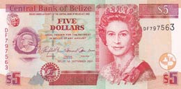 Belize, 5 Dollars, 2007, ... 