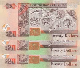 Belize, 20 Dollars, 2017, UNC,pNew, (Total 3 ... 