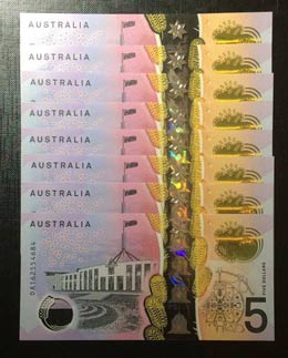 Australia, 5 Dollars, 2016, UNC,p62, (Total ... 