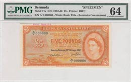 Bermuda, 5 Pounds, 1952, ... 
