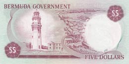 Bermuda, 5 Dollars, 1970, UNC,p24a, Low ... 