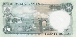 Bermuda, 20 Dollars, 1970, UNC,p26a, Low ... 