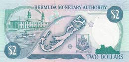 Bermuda, 2 Dollars, 1988, UNC,p34a, Low ... 