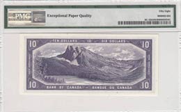 Canada, 10 Dollars, 1954, AUNC,p69b