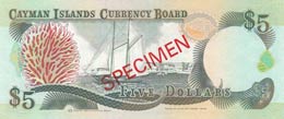 Cayman Islands, 5 Dollars, 1991, UNC,p12s, ... 