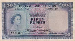 Ceylon, 50 Rupees, 1954, ... 