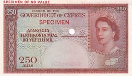 Cyprus, 250 Mİls, 1955, ... 