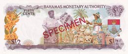 Bahamas, 1/2 Dollar, 1968, UNC,p26s , ... 