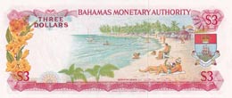 Bahamas, 3 Dollars, 1968, UNC,p28a