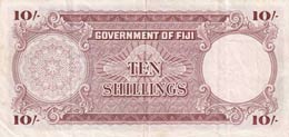 Fiji, 10 Shillings, 1957, XF,p52a
