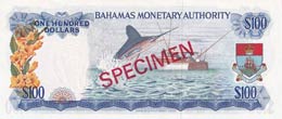 Bahamas, 100  Dollars, 1968, UNC,p33s, ... 