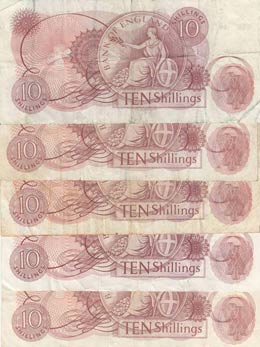 Great Britain, 10 Shillings, 1963, VF,p373b, ... 