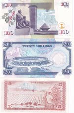 Kenya, 5-20-100 Shillings, UNC, (Total 3 ... 