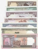 Lebanon, 1-5-10-25-100-250-500 Livres, UNC, ... 
