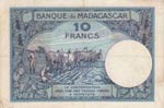 Madagascar, 10 Francs, 1937-47, XF, p36