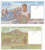 Madagascar, 500-1.000 Francs, 1994, UNC, ... 