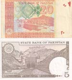 Pakistan, 5-20 Rupees, (Total 2 banknotes)