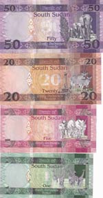 South Sudan, 1-5-20-50 Pounds, UNC, (Total 4 ... 