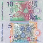 Suriname, 5-10 Gulden, 2000, UNC, p146; ... 