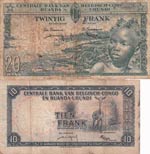 Belgian Congo, 10-20 Francs, 1958/1959, ... 
