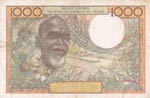 West African States, 1.000 Francs, 1980, VF, ... 