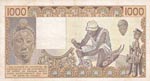 West African States, 1.000 Francs, 1984, XF, ... 
