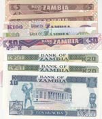 Zambia, UNC, (Total 8 banknotes)