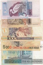 Brazil, VF, (Total 5 banknotes)