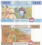 Central African States, 500-1.000 Francs, ... 
