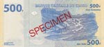 Congo Democratic Republic, 500 Francs, 2002, ... 