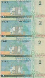 Fiji, 2 Dollars, 2002, UNC, p104a, (Total 4 ... 