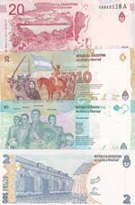 Argentina, 2-5-10-20 Pesos, UNC, (Total 4 ... 