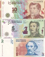 Argentina, 2-5-10 Pesos, ... 