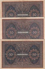 Germany, 50 Mark, 1919, VF, p66, (Total 3 ... 
