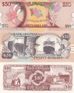 Guyana, 10-20-50 Dollars, UNC, (Total 3 ... 