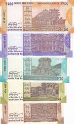 India, 10-20-50-100-200 Rupees, 2018, UNC, ... 