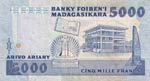 Madagascar, 5.000 Francs=1.000 Ariary, ... 