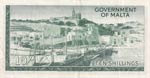 Malta, 10 Shillings, 1963, XF, p25a  Queen ... 