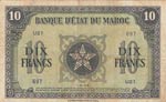 Morocco, 10 Francs, 1943, VF, p25a  
