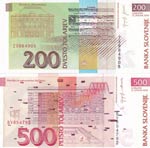Slovenia, 200-500 Tolarjev, 2004/2005, UNC, ... 