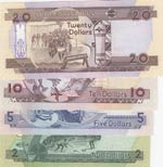 Solomon Islands, 2-5-10-20 Dollars, ... 