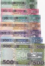 South Sudan, 1-5-10-20-50-100-500 Pounds, ... 