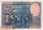 Spain, 50 Pesetas, 1928, AUNC, p75c  