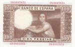 Spain, 100 Pesetas, 1953, UNC, p145  