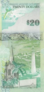 Bermuda, 20 Dollars, 2009, UNC, p60  