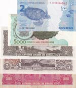 Brazil, (Total 5 banknotes) 2 Reais, 2010, ... 
