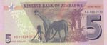 Zimbabwe, 5 Dollars, 2016, UNC, p100  