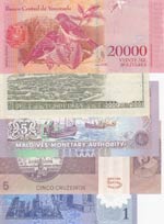 Mix Lot, (Total 5 banknotes) Libya, 1 Dinar, ... 