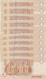 Egypt, 1 Pound, 2017, UNC, p70, (Total 10 ... 