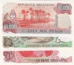 Argentina, 1-50-10.000 Pesos, UNC, (Total 3 ... 